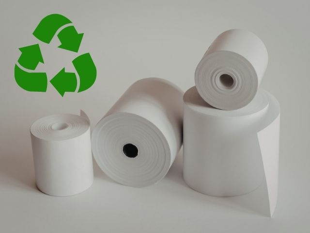 Rotoli carta termica riciclabile bianca phenol free