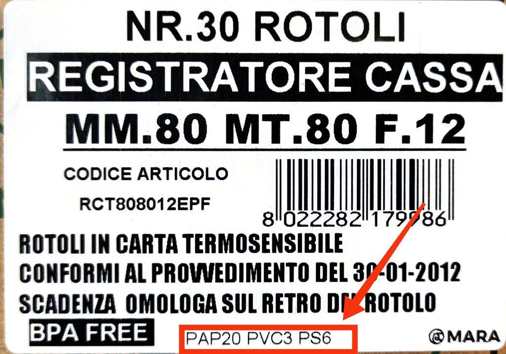 etichettatura ambientale rotoli carta termica