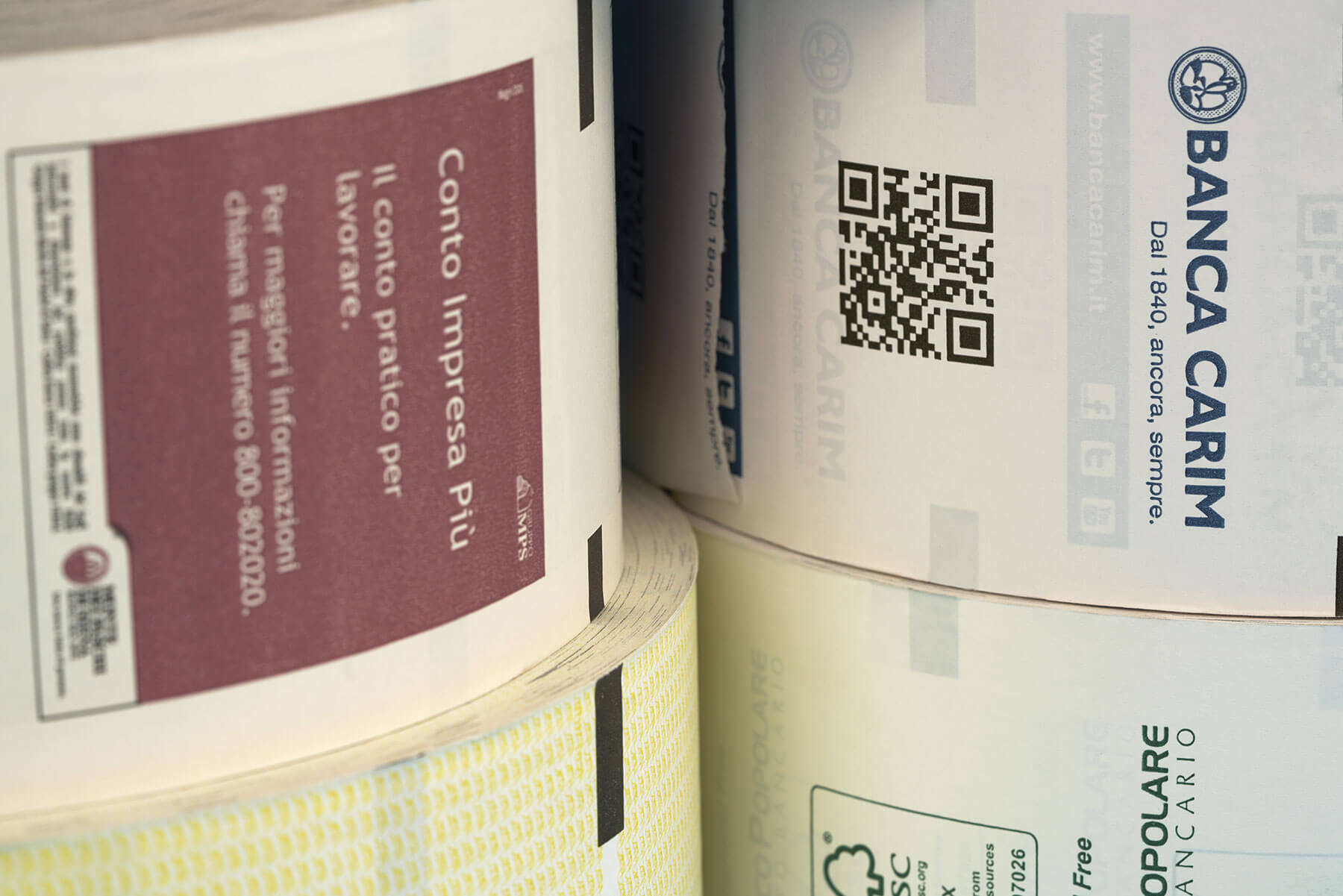 Rotoli carta termica per bancomat ATM e kiosk